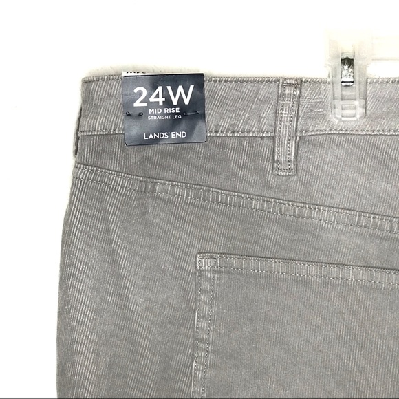 NWT Lands’ End Gray Corduroy Pants Slim Leg - Picture 5 of 7